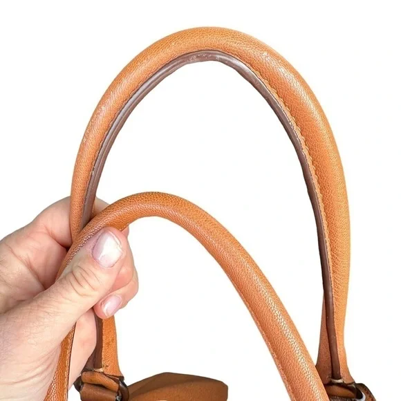 Michael Michael Kors deep Caramel Leather Hamilton Large Tote Bag Purse - Picture 5 of 8